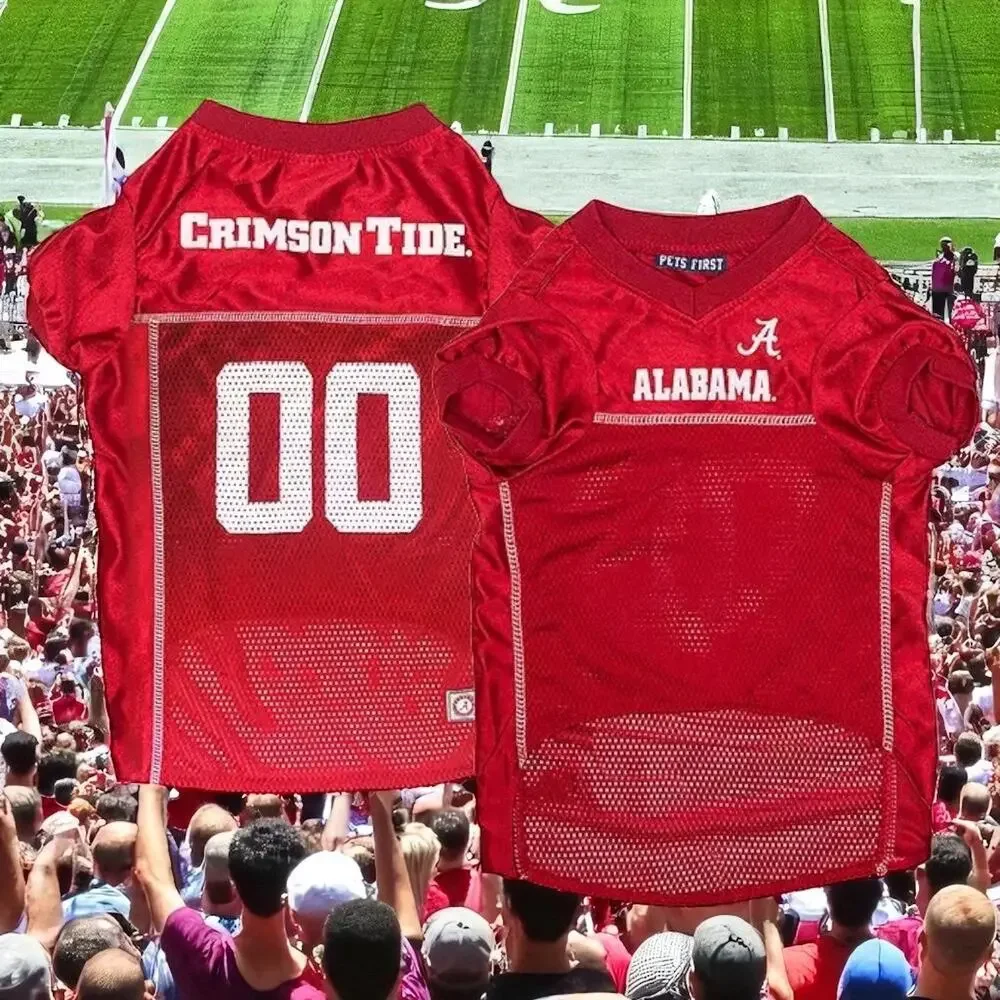 Alabama Crimson Tide Dog Jersey Large NCAA Pets First Football Mesh Shirt Roll
